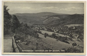AK Wernigerode Hasserode und der Brocken Harz 1950