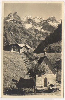 AK Foto Einödsbach mit Mägdelegabelgruppe b. Oberstdorf 1940