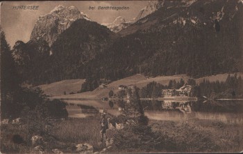 AK Hintersee bei Bertesgaden Ramsau Wanderer Hotel 1910