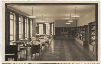 AK Grenzakademie Sankelmark Bibliothek und Tagesraum bei Oeversee 1940