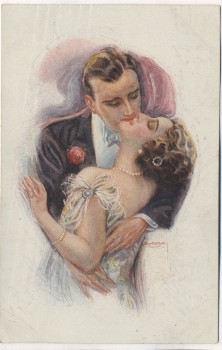 Künstler-AK Liebespaar küssend Luis Usabal ERKAL Nr. 357/1 1922