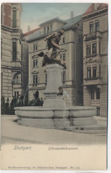 VERKAUFT !!!   AK Stuttgart Gänsepeterbrunnen 1905