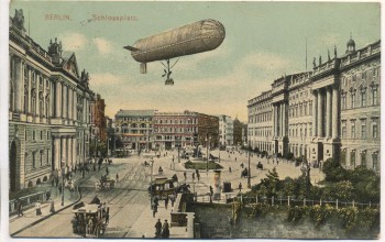VERKAUFT !!!   AK Berlin Schlossplatz mit Zeppelin Soldatenkarte 1910