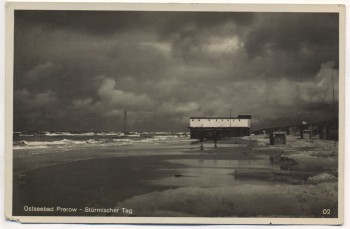 AK Foto Ostseebad Prerow Stürmischer Tag Strand Darß Fischland 1934