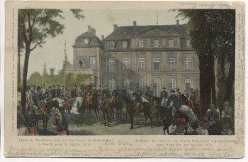 AK Reichshofen Abmarsch Mac Mahon's Generalstab 1870 Reichshoffen Elsass Bas-Rhin Frankreich 1905