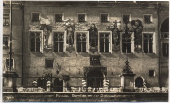 AK Foto Passau Gemälde an der Rathausfassade 1940