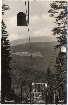 AK Foto Blick vom großen Arber mit Schwebelift zum Zwercheck b. Bayerisch Eisenstein Bodenmais 1960
