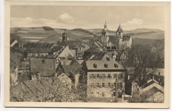 VERKAUFT !!!   AK Schwarzenberg Erzgebirge Blick auf St. Georgenkirche und Schloß 1955