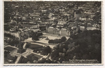 AK Foto Berlin Fliegeraufnahme Königsplatz Siegessäule Bismarckdenkmal Reichstagsgebäude 1938 RAR