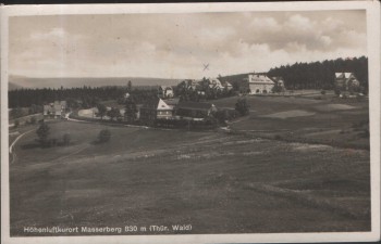 AK Höhenluftkurort Masserberg 830 m Blick von der Veranda des Hotels Zur Reichspost 1931