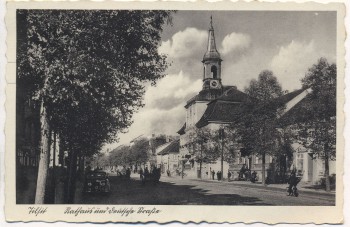 AK Tilsit Rathaus und Deutsche Straße Sowetsk Ostpreußen Russland 1942