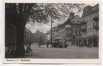 VERKAUFT !!!   AK Foto Konstanz am Bodensee Marktstätte mit Bus 1940