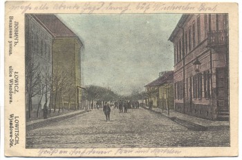 AK Łowicz Lowitsch Wjazdowa-Straße Polen Feldpost 1915
