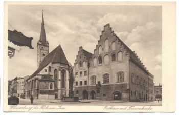 AK Wasserburg am Inn Rathaus und Frauenkirche 1930