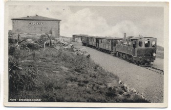 VERKAUFT !!!   AK Foto Harz Brocken Bahnhof mit Zug b. Schierke Wernigerode 1953 RAR