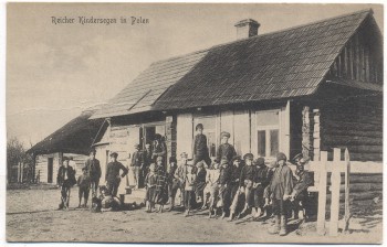 AK Reicher Kindersegen in Polen viele Kinder 1. WK 1916