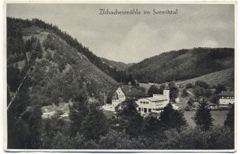 VERKAUFT !!!   AK Wurzbach Gaststätte Feuerwehrschule Zschachenmühle im Sormitztal 1936