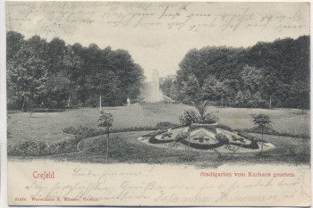 AK Crefeld Krefeld Stadtgarten vom Kurhaus gesehen 1902