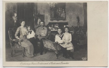 VERKAUFT !!!   AK Foto Erzherzog Franz Ferdinand d'Este mit Familie Kosel Wien 1910
