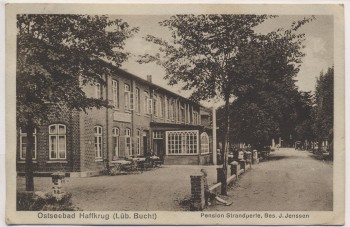 AK Ostseebad Haffkrug Pension Strandperle Bes. J. Jenssen b. Scharbeutz 1929