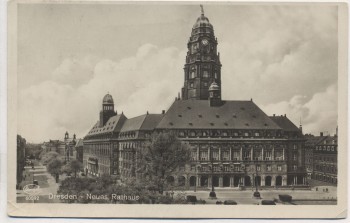 AK Foto Dresden Neues Rathaus 1928