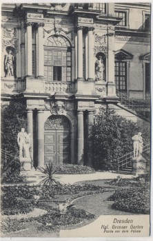 AK Dresden Kgl. Grosser Garten Partie vor dem Palais 1900