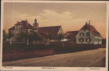 AK Herxheim bei Landau/Pfalz Pfarrhaus und Lehrerhaus 1920