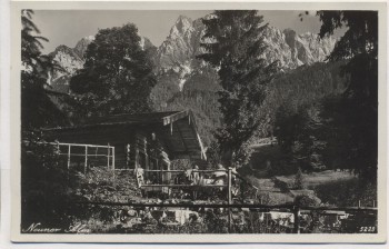 AK Foto Neuner-Alm bei Obergrainau gegen Waxenstein und Zugspitz-Massiv Grainau 1935