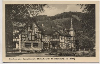AK Foto Sitzendorf Gasthaus zum Eisenhammer Blockschmiede Thüringen 1955