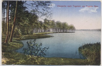 AK Berlin Uferpartie am Tegeler See nach Tegelort 1931