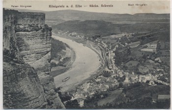 AK Königstein an der Elbe Ortsansicht Sächs. Schweiz 1926