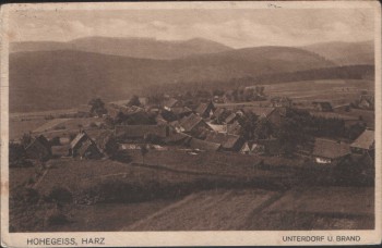 AK Hohegeiss Harz Unterdorf und Brand b. Braunlage 1920