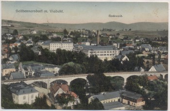 AK Seifhennersdorf mit Viadukt und Hochwald Fabrik 1912 RAR