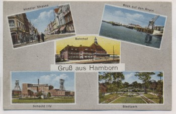 AK Gruß aus Hamborn Schacht Bahnhof Weseler Strasse Stadtpark Duisburg 1920
