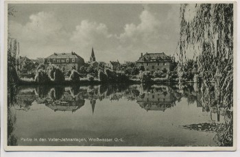 AK Weißwasser Oberlausitz Partie in den Vater-Jahnanlagen Sonderstempel 1938 RAR