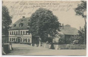 VERKAUFT !!!   AK Ebersdorf b. Chemnitz Gasthof zur Brettmühle 1918