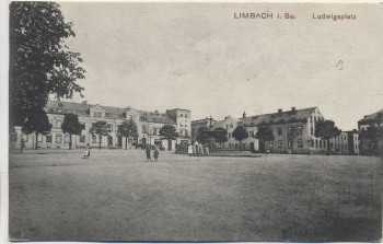 AK Limbach in Sachsen Ludwigsplatz mit Menschen Feldpost 1916