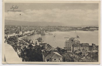 VERKAUFT !!!   AK Split Spalato Ortsansicht mit Hotel Ambasador Kroatien 1930