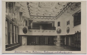 AK Foto Bremen Neues Rathaus Festsaal mit Musikempore 1928