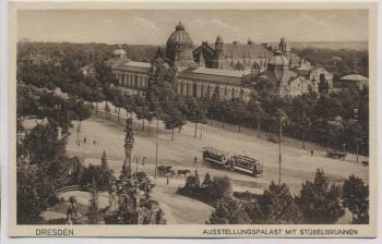 AK Dresden Ausstellungspalast mit Stübelbrunnen 1920