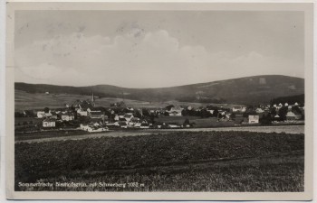 AK Foto Sommerfrische Bischofsgrün mit Schneeberg Ortsansicht 1932