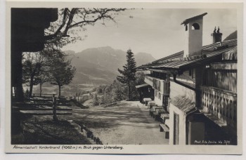 AK Foto Schönau am Königssee Almwirtschaft Vorderbrand mit Blick gegen Untersberg 1930