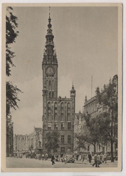 AK Danzig Langer Markt mit Rathaus Gdańsk Polen 1940