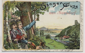 AK Sänger-Gruss aus Naundorf b. Bobritzsch-Hilbersdorf Freiberg 1912 RAR