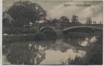 AK Eythra Elster-Brücke b. Zwenckau Bahnpost 1910 RAR