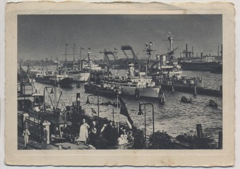 VERKAUFT !!!   AK Hamburg Kriegsschiffe im Hamburger Hafen Feldpost 1941