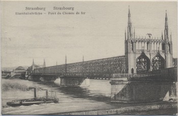 AK Strassburg Strasbourg Eisenbahnbrücke Elsass Frankreich 1910