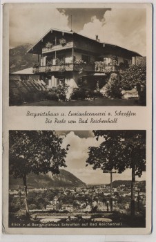 AK Foto Bad Reichenhall Bergwirtshaus Zum Schroffen Hausansicht Ortsansicht 1940