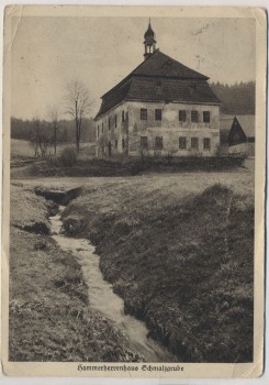 AK Hammerherrenhaus Schmalzgrube b. Jöhstadt Bahnpost 1939