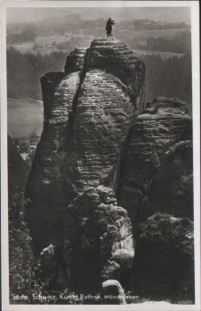 AK Mönchsfelsen Sächs. Schweiz Kurort Rathen b. Königstein 1940